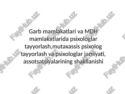 psixologiya fanidan reja — PPTX