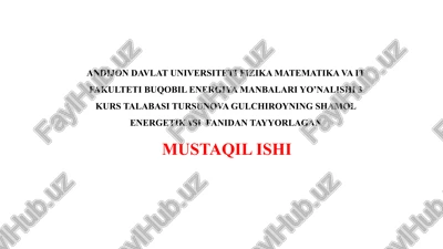 shamol tezligi xususiyatlarini aniqlovchi tadqiqot — PPTX