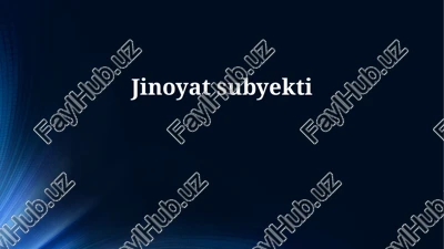 jinoyat subyekti — PPTX