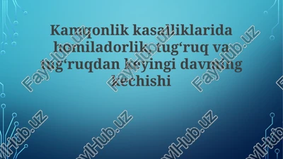 anemiyaning oldini olish, ovqatlanish va akusherlik yondashuvlari — PPTX