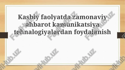 zamonaviy akt: imkoniyatlar va qo'llanilish sohalari — PPTX