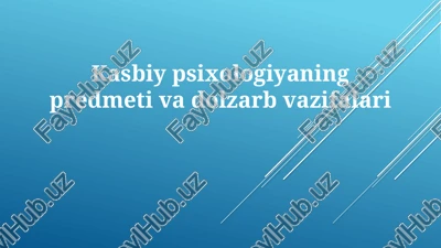 kasbiy psixologiya — PPTX