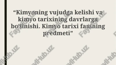 kimyo tarixi — PPTX