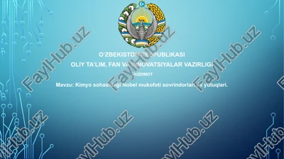 nobel mukofoti laureatlari — PPTX