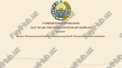 kimyoviy qurollar va zaharli moddalar — PPTX