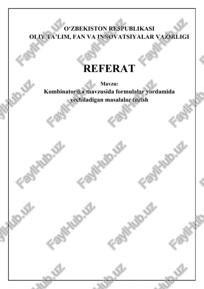 kombinatorika formulalari va prinsiplari — DOCX