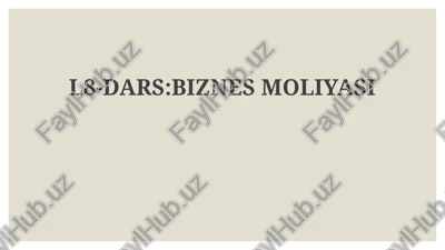 biznes moliyasi — PPTX