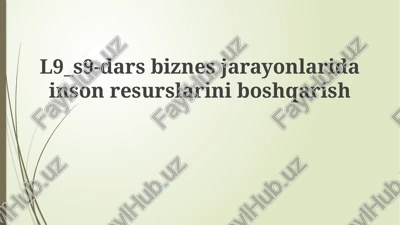 xodimlar bilan ishlashning asosiy bosqichlari — PPTX