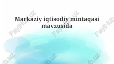 markaziy iqtisodiy mintaqasi — PPTX