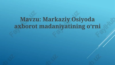 markaziy osiyo oav va internetiga tanqidiy nazar — PPTX