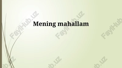 mening mahallam — PPTX