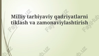 milliy qadriyatlar — PPTX