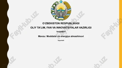 moddalar va energiya almashinuvi — PPTX