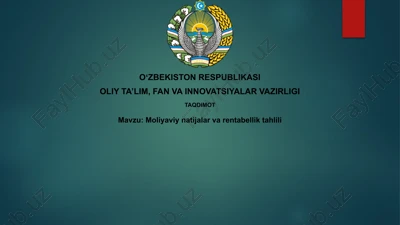 moliyaviy natijalar va rentabellik tahlili — PPTX