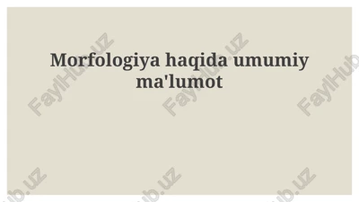 morfologiyahaqidaumumiyma'lumot — PPTX