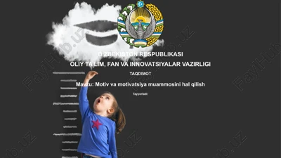 motiv va motivatsiya muammosi — PPTX