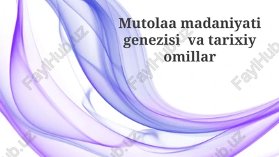 o'qish madaniyatining shakllanishi — PPTX