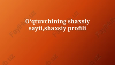 o'qituvchi shaxsiy veb-sayti — PPTX