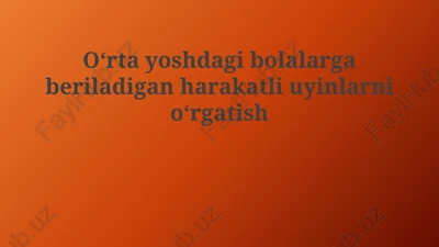 faol o'yinlarni o'rgatish — PPTX