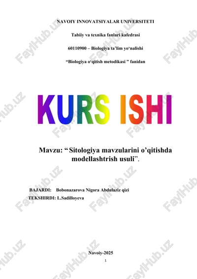 biologiya o‘qitish metodikasi — DOCX
