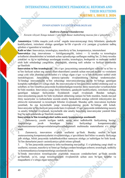 innovatsion ta’lim texnologiyasi — DOCX