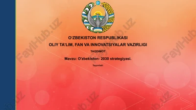 o'zbekiston- 2030 strategiyasi — PPTX