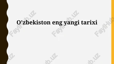 o'zbekiston eng yangi tarixi — PPTX