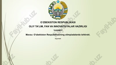 o‘zbekiston respublikasining olimpiadalarda ishtiroki — PPTX