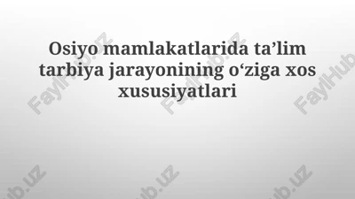 osiyo taʼlim tizimlari — PPTX