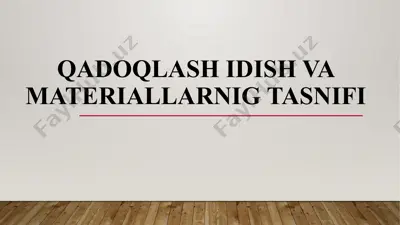 qadoqlash idish va materiallarnig tasnifi — PPTX