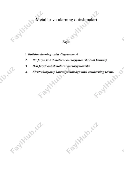 metallar va ularning qotishmalari1 — DOC