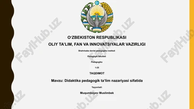 didaktika pedagogik ta'lim nazariyasi sifatida — PPTX