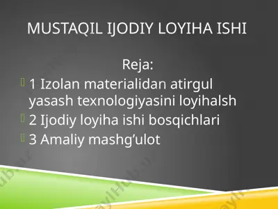 izolan materialidan atirgul yasash — PPTX