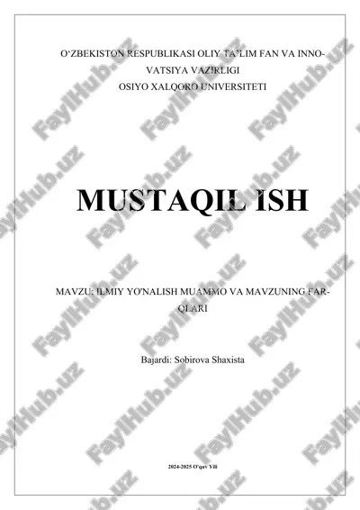 ilmiy yo nalish muammo va mavzuning farqlari.docx — DOCX