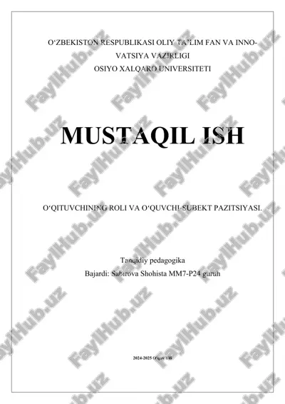 oʻqituvchining roli va oʻquvchi-subekt pazitsiyasi.docx — DOCX
