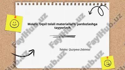 oqsil tolali materiallarni pardozlashga tayyorlash.pptx — PPTX