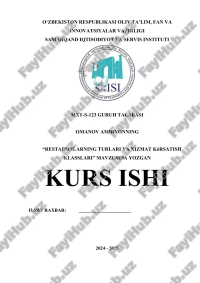 restaronlarning turlari va xizmat kórsatish klasslari.docx — DOCX