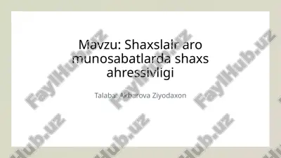 shaxslalr aro munosabatlarda shaxs ahressivligi.pptx — PPTX