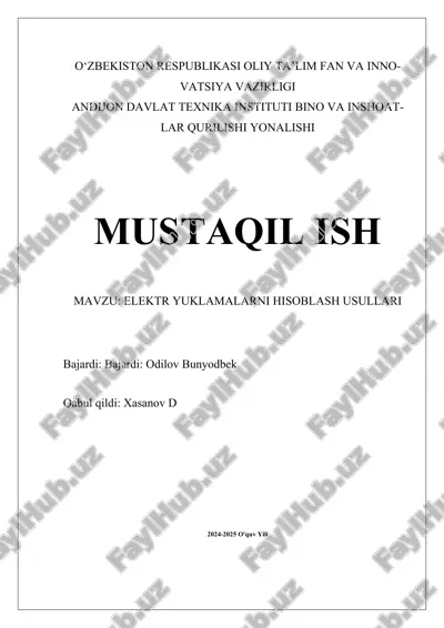 elektr yuklamalarni hisoblash usullari.docx — DOCX