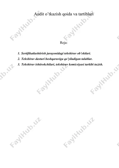audit o’tkazish qoida va tartiblari — DOC