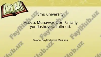 munavvar qori falsafiy yondashuvi va talimoti.pptx — PPTX