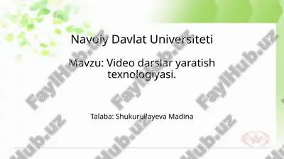 video darslar yaratish texnologiyasi.pptx — PPTX