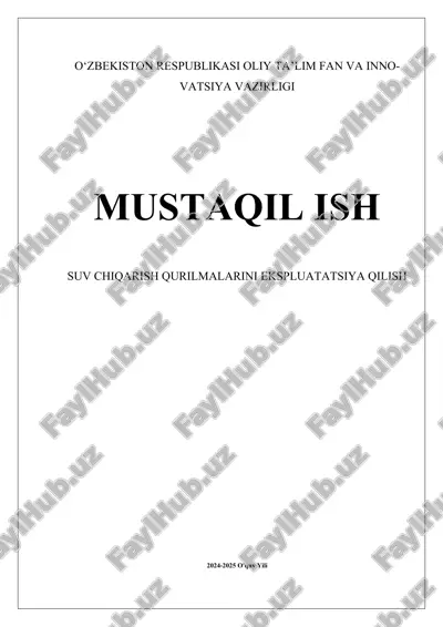 suv chiqarish qurilmalarini ekspluatatsiya qilish.docx — DOCX