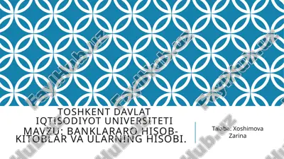 banklararo hisob-kitoblar va ularning hisobi.pptx — PPTX