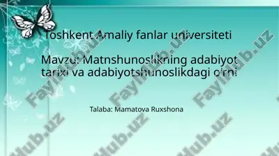 matnshunoslikning_adabiyot_tarixi_va_adabiyotshunoslikdagi_oʻrni.pptx — PPTX