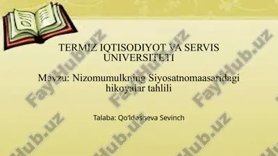 nizomumulkning siyosatnomaasaridagi hikoyalar tahlili.pptx — PPTX