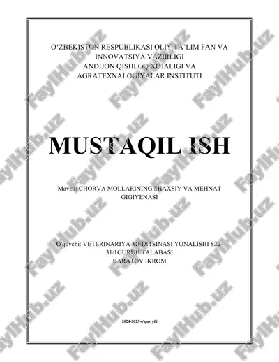 chorva mollarining shaxsiy va mehnat gigiyenasi.docx — DOCX