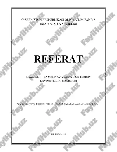 alohida moliyaviy aktivning tarixiy davomiyligini hisoblash.docx — DOCX