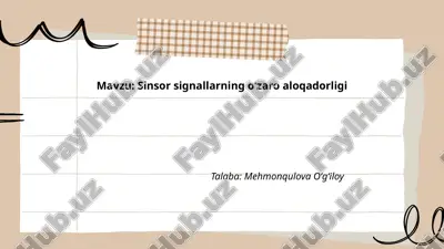 sinsor signallarning oʻzaro aloqadorligi.pptx — PPTX