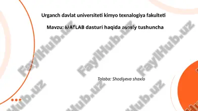 matlab dasturi haqida asosiy tushuncha.pptx — PPTX